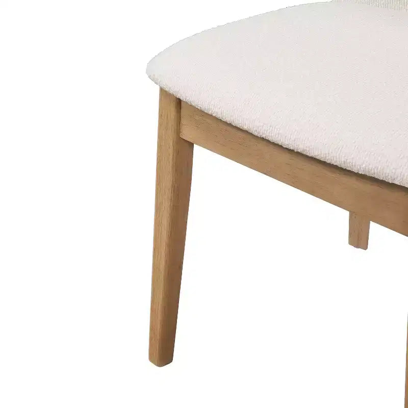 Chaises de salle à manger, chaises d'appoint sans accoudoirs en bois d'hévéa avec assise rembourrée - Lot de 2