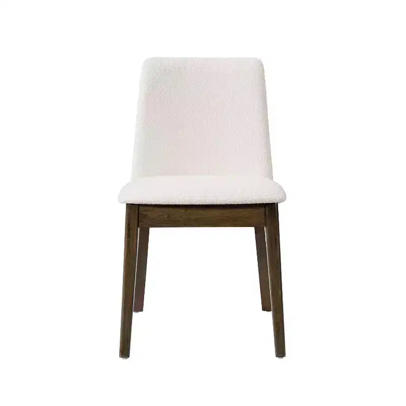 Chaises de salle à manger, chaises d'appoint sans accoudoirs en bois d'hévéa avec assise rembourrée - Lot de 2