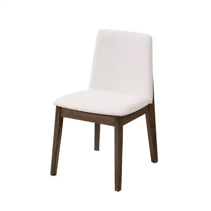 Chaises de salle à manger, chaises d'appoint sans accoudoirs en bois d'hévéa avec assise rembourrée - Lot de 2