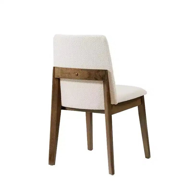 Chaises de salle à manger, chaises d'appoint sans accoudoirs en bois d'hévéa avec assise rembourrée - Lot de 2