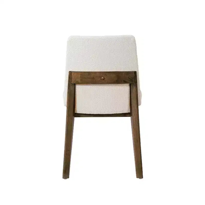 Chaises de salle à manger, chaises d'appoint sans accoudoirs en bois d'hévéa avec assise rembourrée - Lot de 2