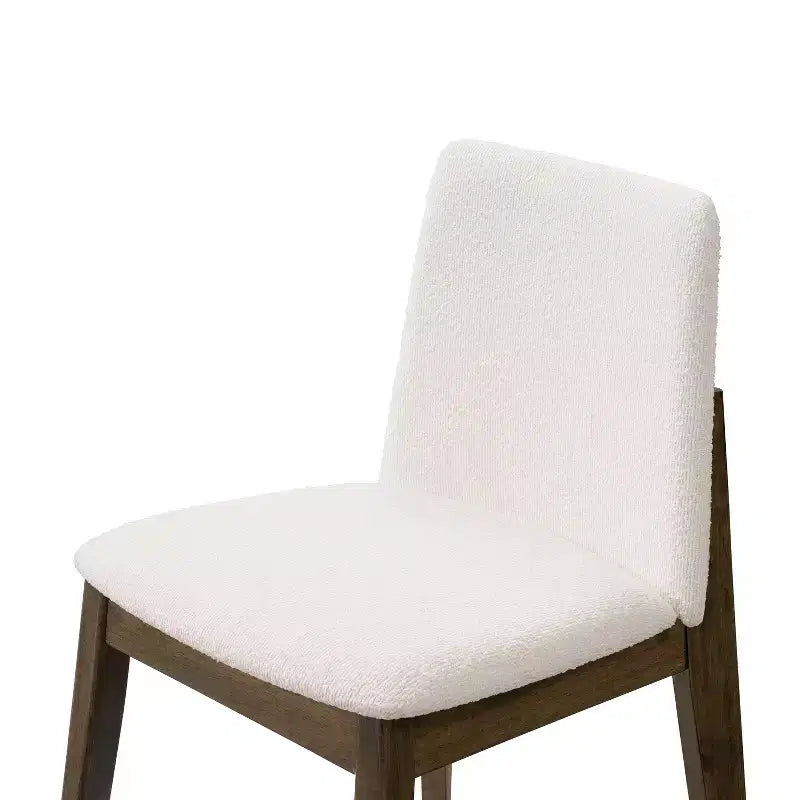 Chaises de salle à manger, chaises d'appoint sans accoudoirs en bois d'hévéa avec assise rembourrée - Lot de 2