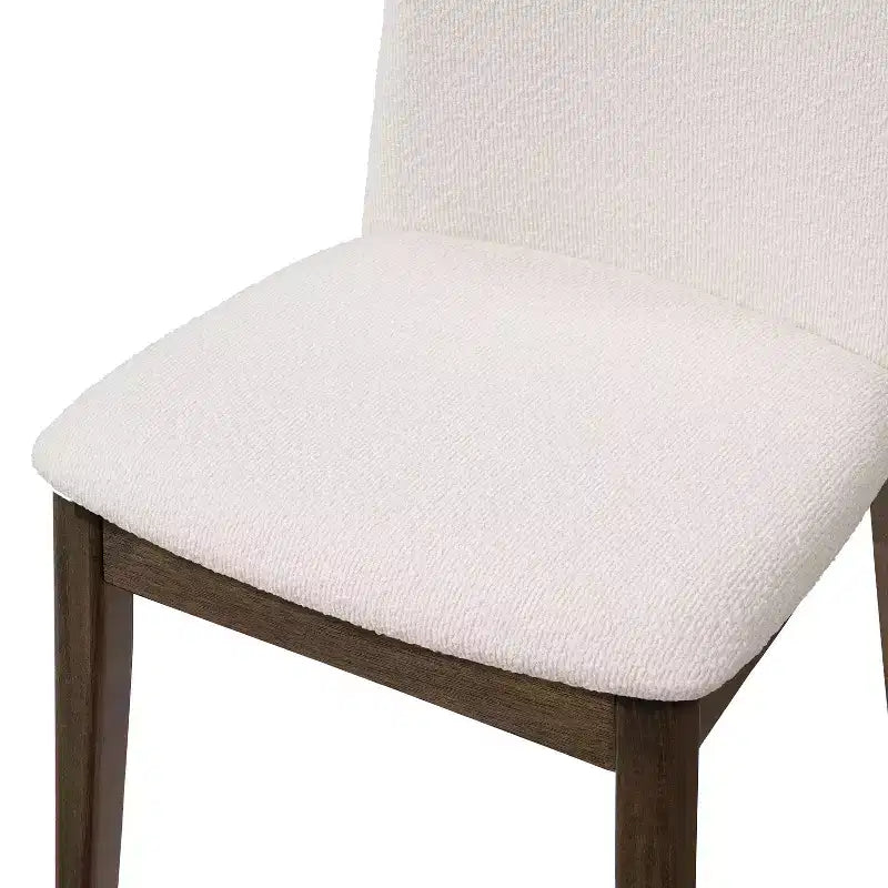 Chaises de salle à manger, chaises d'appoint sans accoudoirs en bois d'hévéa avec assise rembourrée - Lot de 2