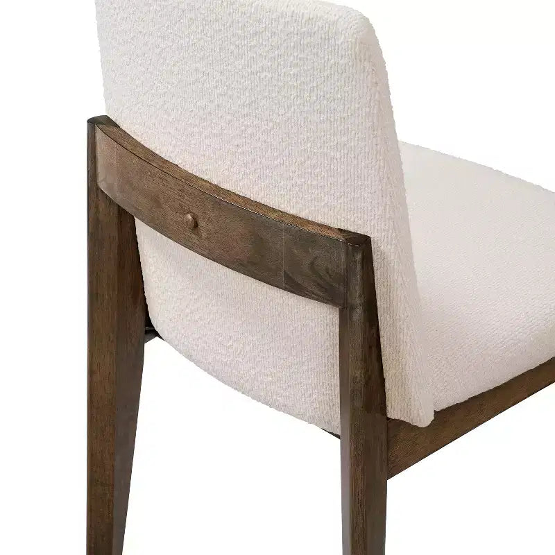 Chaises de salle à manger, chaises d'appoint sans accoudoirs en bois d'hévéa avec assise rembourrée - Lot de 2