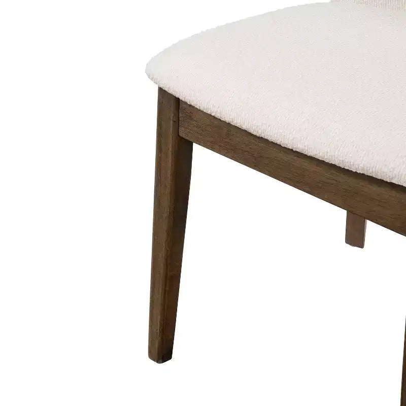 Chaises de salle à manger, chaises d'appoint sans accoudoirs en bois d'hévéa avec assise rembourrée - Lot de 2