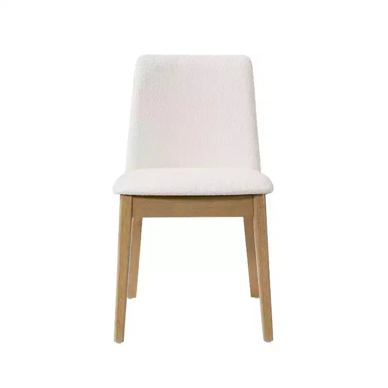 Chaises de salle à manger, chaises d'appoint sans accoudoirs en bois d'hévéa avec assise rembourrée - Lot de 2