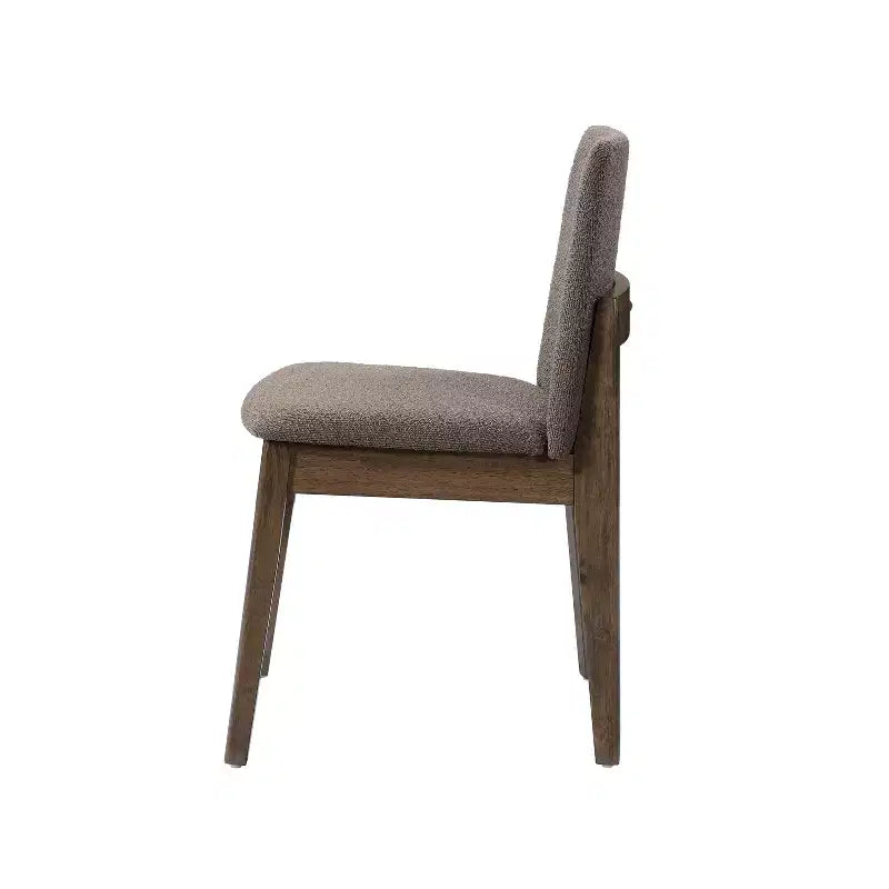 Chaises de salle à manger, chaises d'appoint sans accoudoirs en bois d'hévéa avec assise rembourrée - Lot de 2