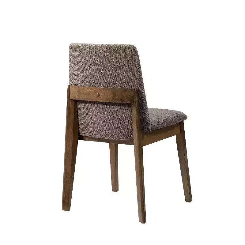 Chaises de salle à manger, chaises d'appoint sans accoudoirs en bois d'hévéa avec assise rembourrée - Lot de 2