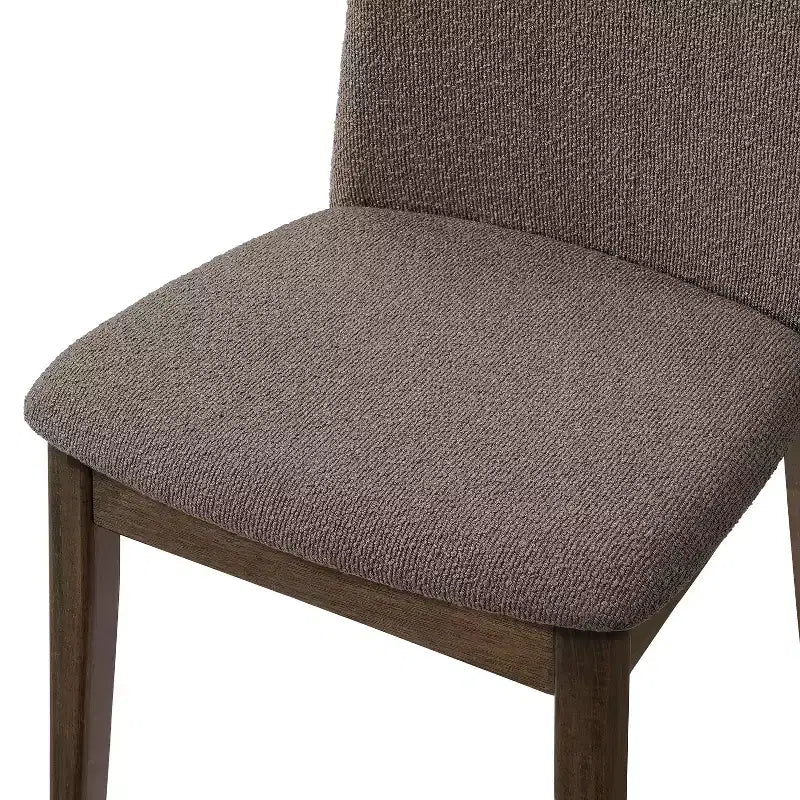 Chaises de salle à manger, chaises d'appoint sans accoudoirs en bois d'hévéa avec assise rembourrée - Lot de 2