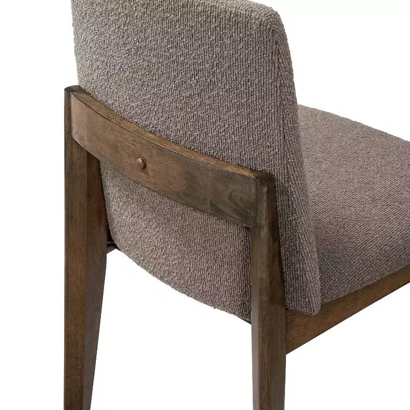 Chaises de salle à manger, chaises d'appoint sans accoudoirs en bois d'hévéa avec assise rembourrée - Lot de 2