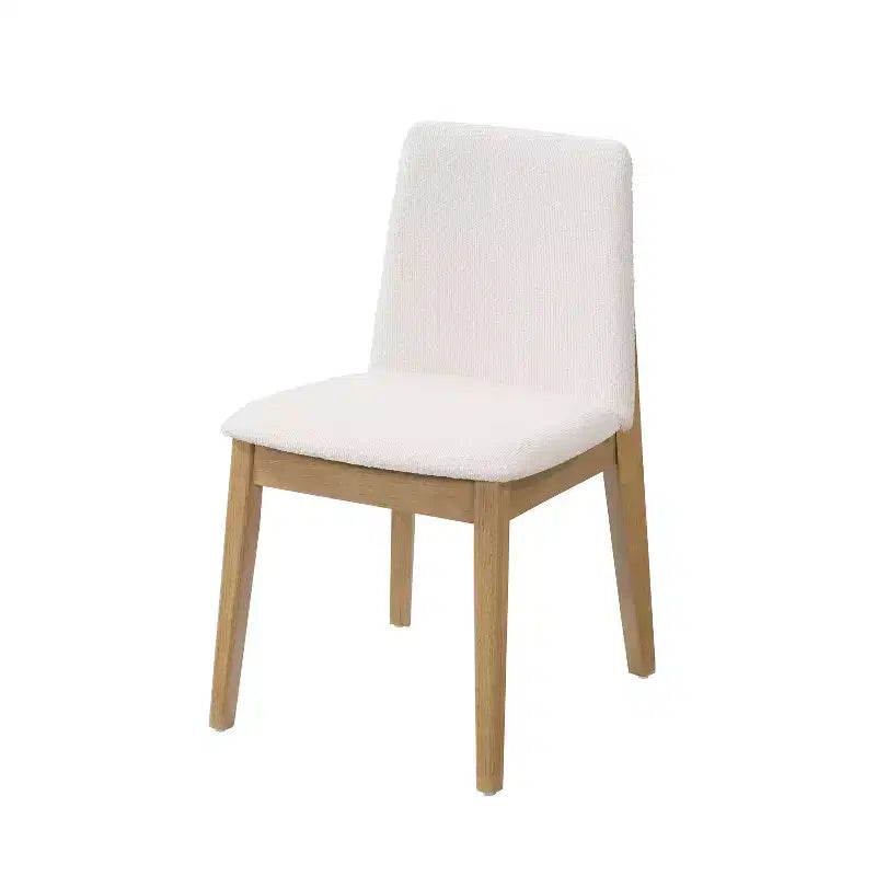 Chaises de salle à manger, chaises d'appoint sans accoudoirs en bois d'hévéa avec assise rembourrée - Lot de 2