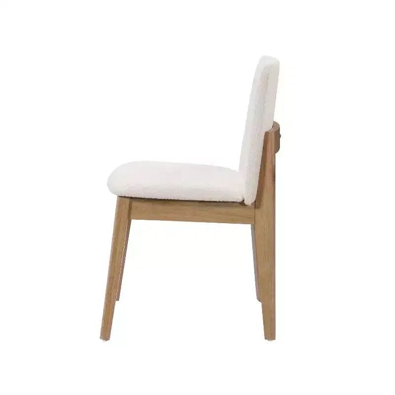 Chaises de salle à manger, chaises d'appoint sans accoudoirs en bois d'hévéa avec assise rembourrée - Lot de 2