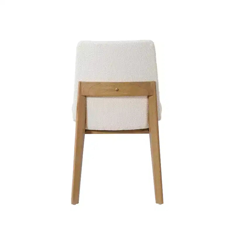 Chaises de salle à manger, chaises d'appoint sans accoudoirs en bois d'hévéa avec assise rembourrée - Lot de 2