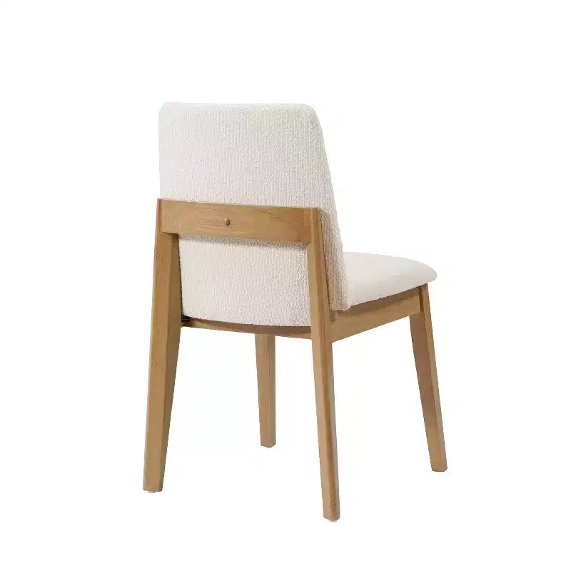 Chaises de salle à manger, chaises d'appoint sans accoudoirs en bois d'hévéa avec assise rembourrée - Lot de 2