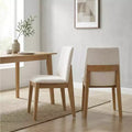 ModernLuxe Dining Chairs, Rubberwood Accent Armless Chairs with Padded Seat - Set of 2