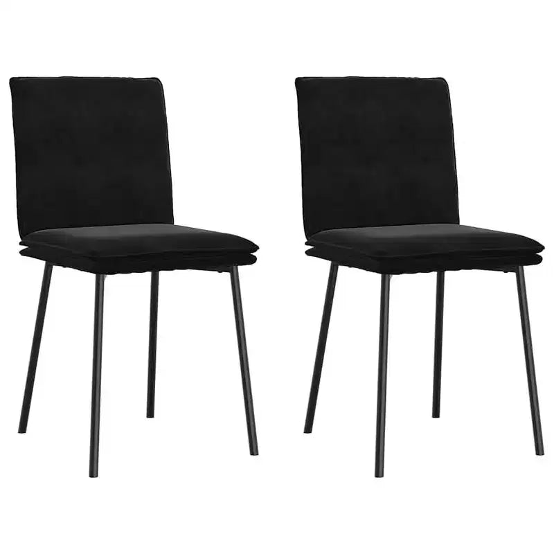 vidaXL Dining Chair Set of 4 Black Velvet, plywood, metal