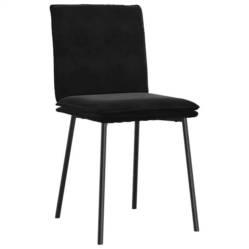 Chaise de salle à manger XL, lot de 4, velours noir, contreplaqué, métal