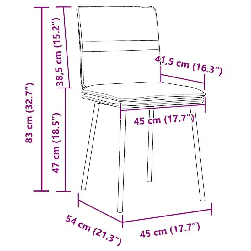 Chaise de salle à manger XL, lot de 4, velours noir, contreplaqué, métal