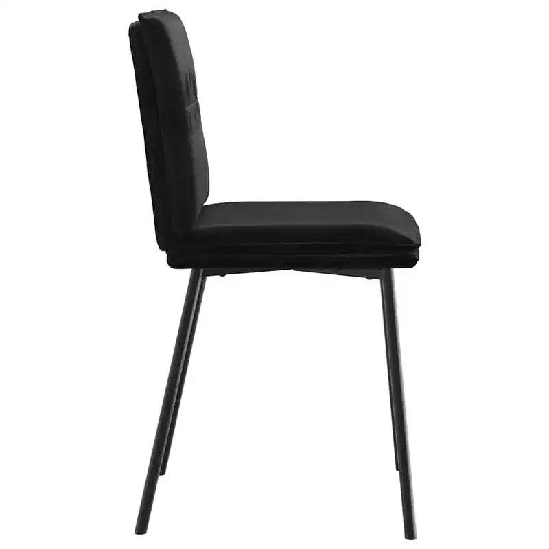 Chaise de salle à manger XL, lot de 4, velours noir, contreplaqué, métal