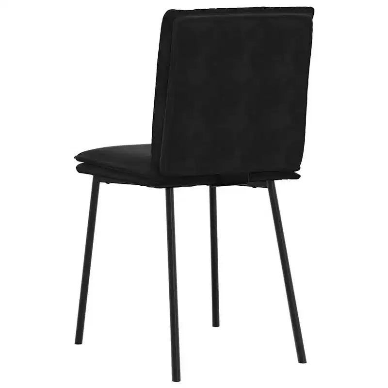 Chaise de salle à manger XL, lot de 4, velours noir, contreplaqué, métal