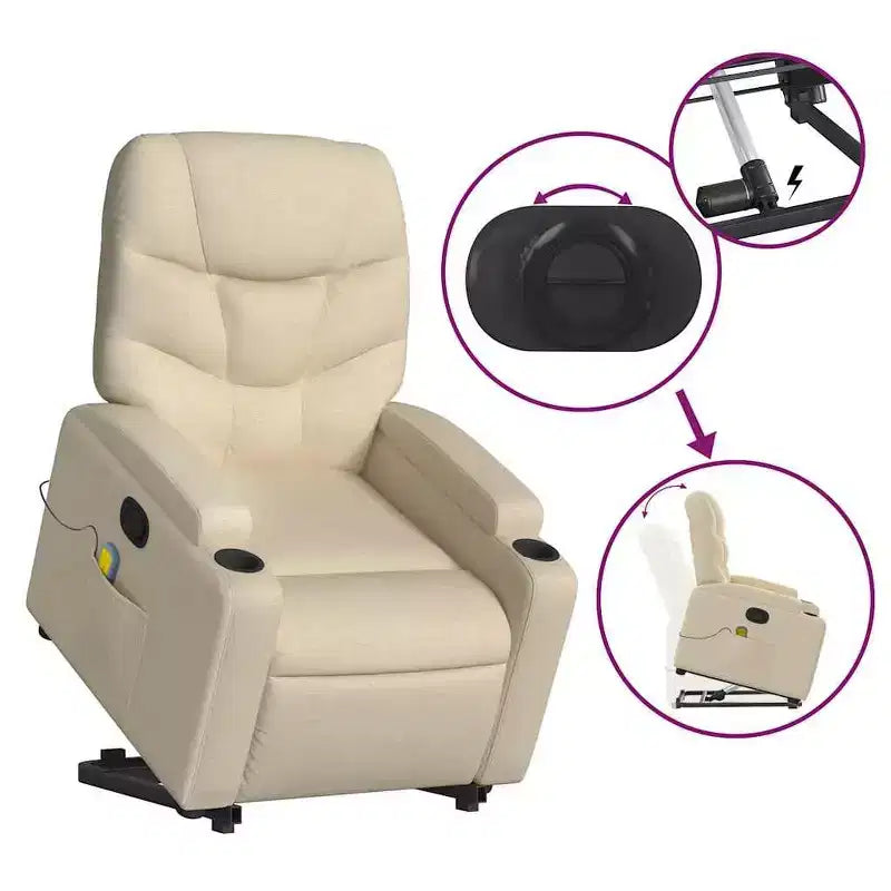 Fauteuil inclinable de massage XL sur pied gris clair