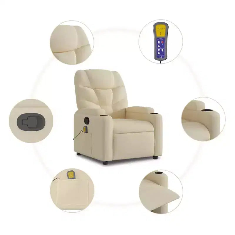 Fauteuil inclinable de massage XL sur pied gris clair