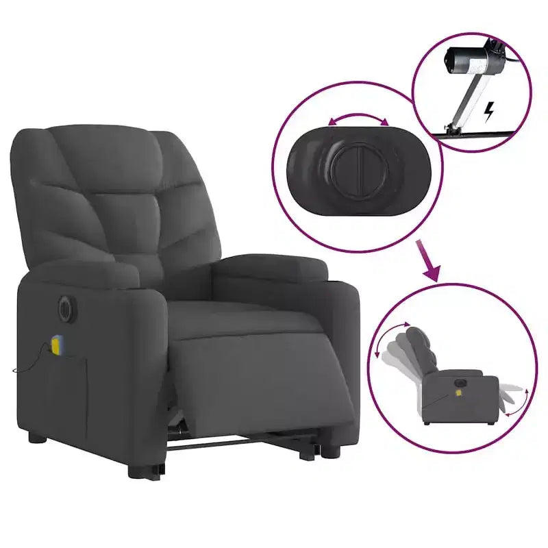 Fauteuil inclinable de massage XL sur pied gris clair