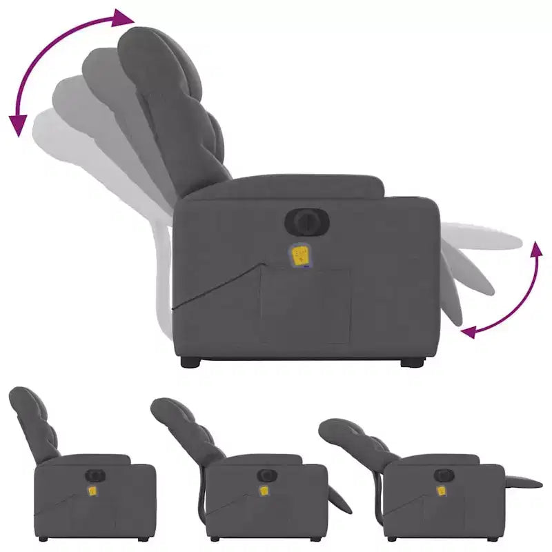 Fauteuil inclinable de massage XL sur pied gris clair