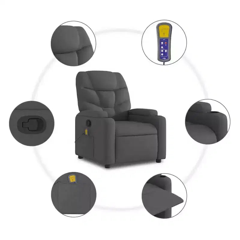 Fauteuil inclinable de massage XL sur pied gris clair