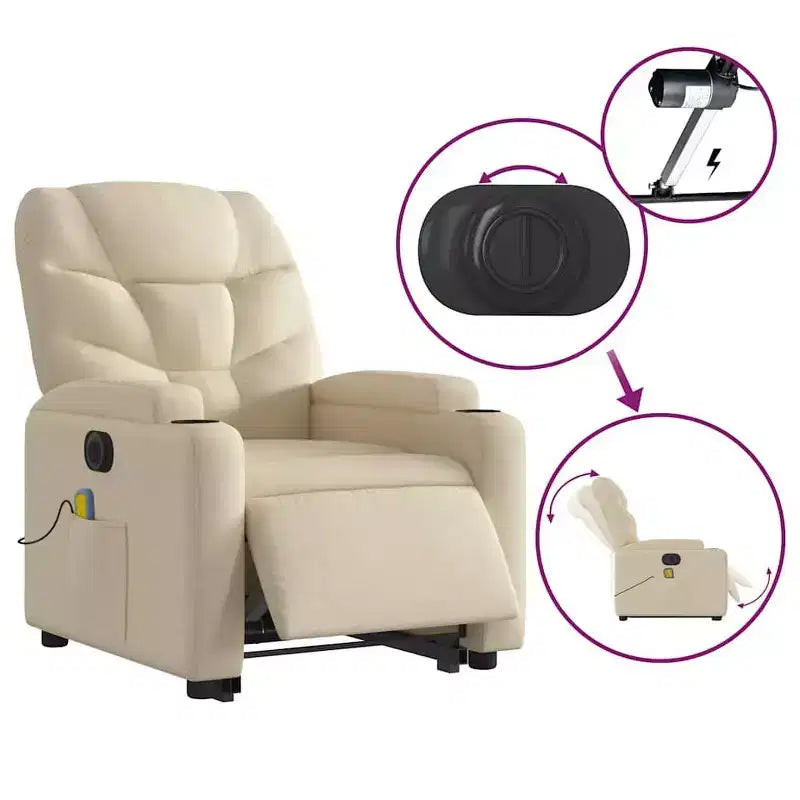 Fauteuil inclinable de massage XL sur pied gris clair