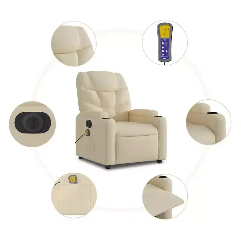Fauteuil inclinable de massage XL sur pied gris clair