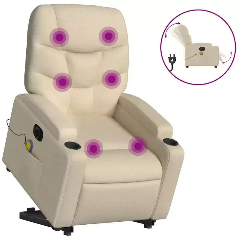 Fauteuil inclinable de massage XL sur pied gris clair