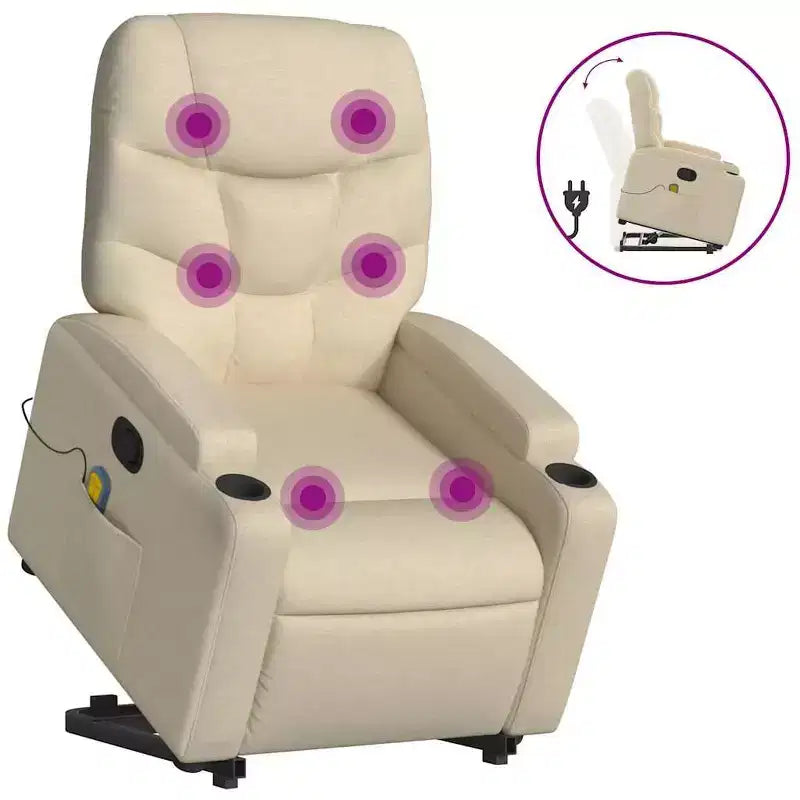 Fauteuil inclinable de massage XL sur pied gris clair