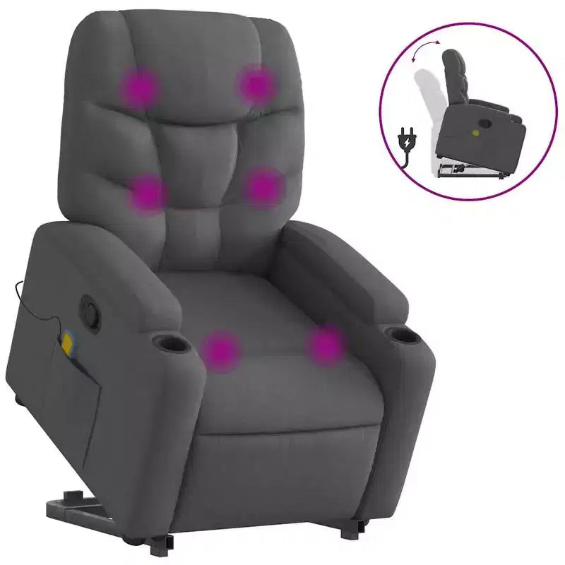 Fauteuil inclinable de massage XL sur pied gris clair