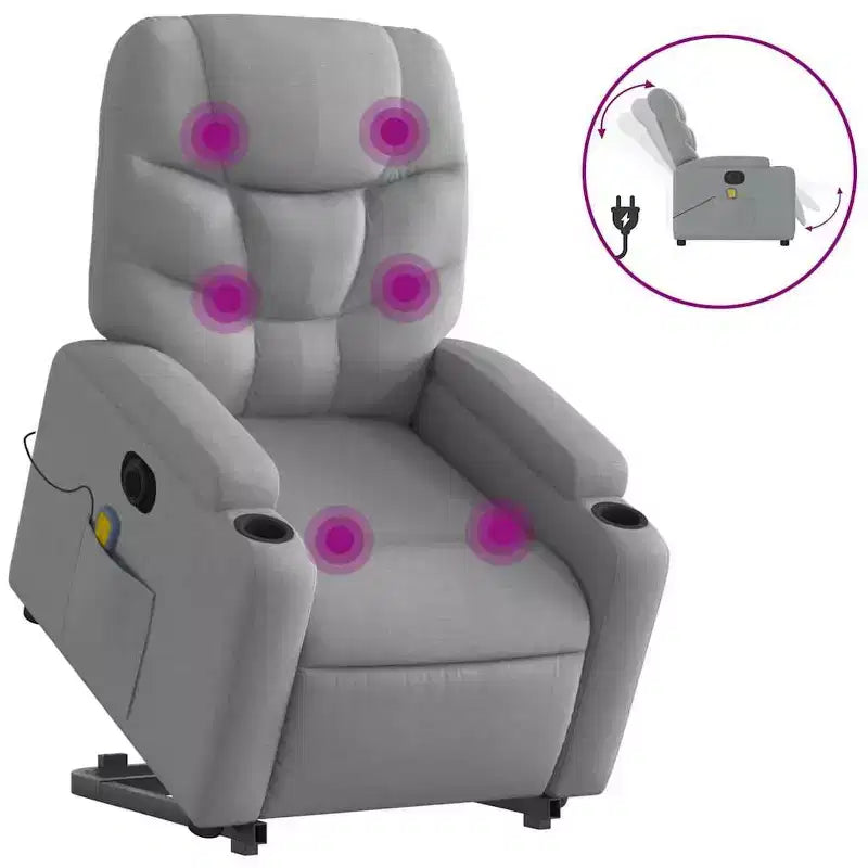 Fauteuil inclinable de massage XL sur pied gris clair