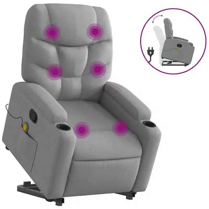 Fauteuil inclinable de massage XL sur pied gris clair