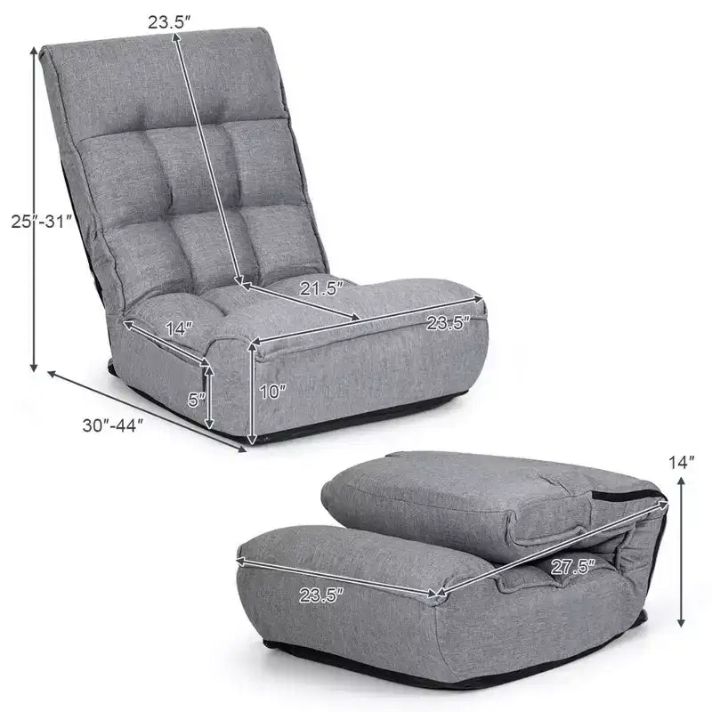 Fauteuil de sol pliant Costway 4 positions avec dossier et appuie-tête réglables