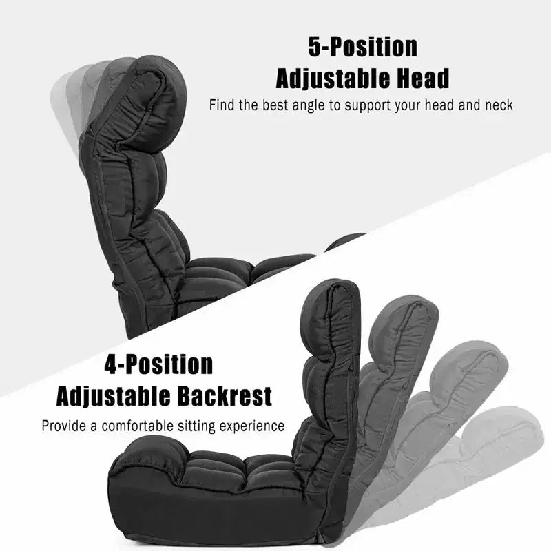 Fauteuil de sol pliant Costway 4 positions avec dossier et appuie-tête réglables
