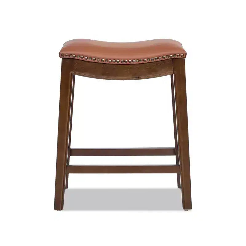 Tabouret de comptoir sans dossier en cuir pleine fleur de 24,5 po