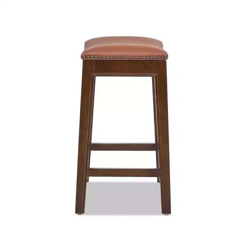 Tabouret de comptoir sans dossier en cuir pleine fleur de 24,5 po