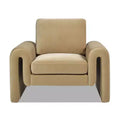 Mason 40 Arched Arm Chair, Camel Brown Beige Performance Velvet