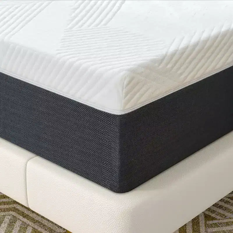 Matelas en mousse à mémoire de forme au gel rafraîchissant de 25 cm, blanc, toucher moyen, sans fibre de verre, matériau certifié sûr