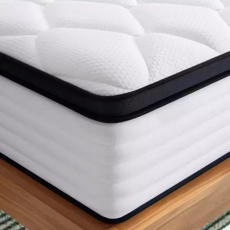 Matelas en mousse à mémoire de forme au gel rafraîchissant de 25 cm, blanc, toucher moyen, sans fibre de verre, matériau certifié sûr