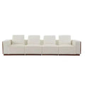 Christopher Knight Home Evelyn 4 Seater Upholstered Modular Sofa with Pillows, Beige/Brown